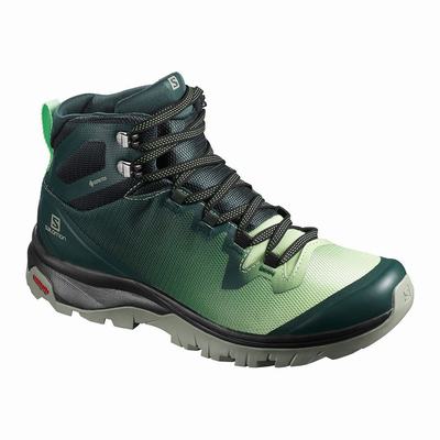 Salomon VAYA MID GORE-TEX - Naisten Vaelluskengät - Vihreä/Harmaat